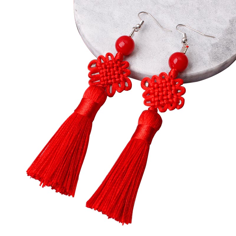 Y2K Ethnic Fashion - Boucles d'oreilles pendantes Y2K faites à