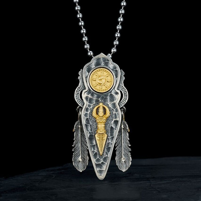 Collier pendentif plume de Gar - Y2K Ethnic Fashion avis et prix
