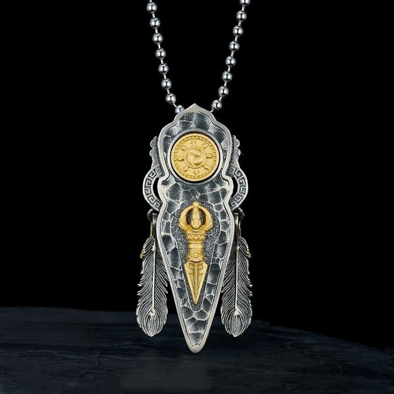 Collier pendentif plume de Gar - Y2K Ethnic Fashion avis et prix