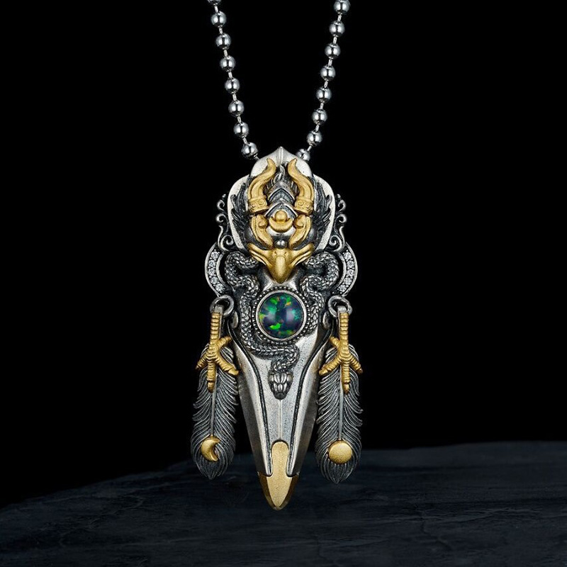 Collier pendentif plume de Gar - Y2K Ethnic Fashion avis et prix