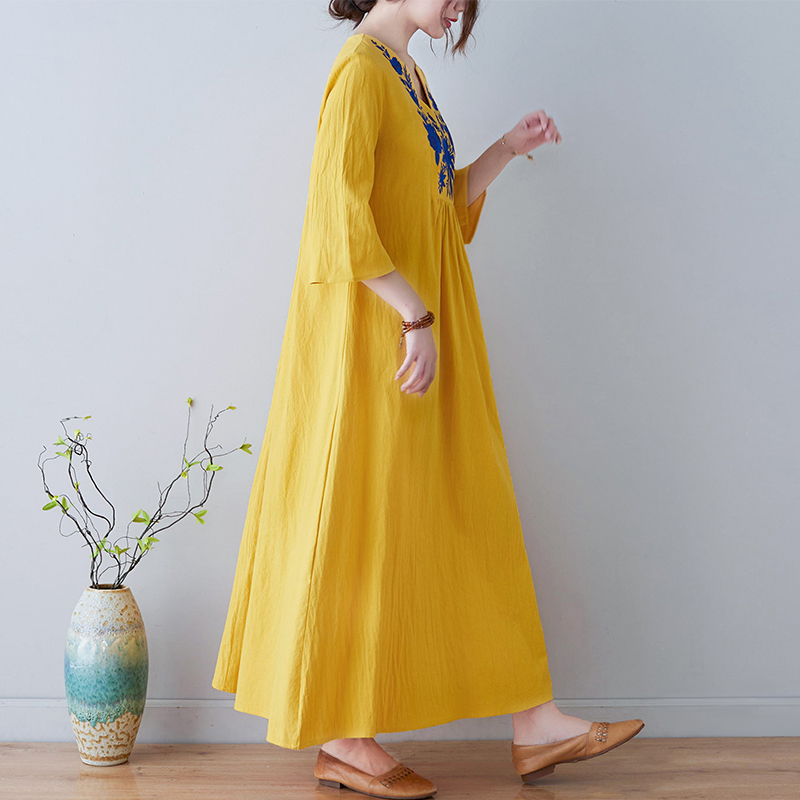 Nouvelle robe longue en coton  - Ethnic Fashion Dress avis et prix