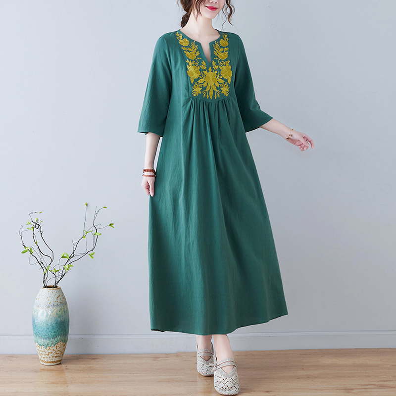 Nouvelle robe longue en coton  - Ethnic Fashion Dress avis et prix