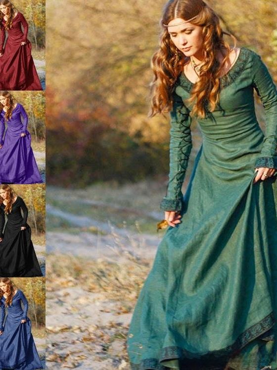 Robe rétro à manches longues p - Ethnic Dress Fashion Show avis et prix
