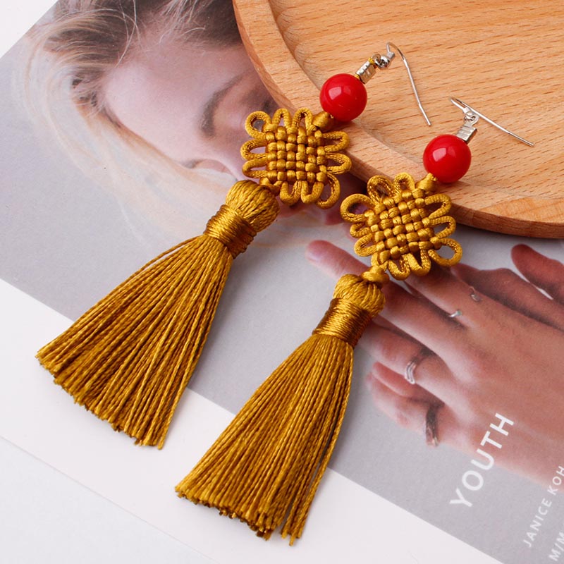 Boucles d'oreilles pendantes Y - Y2K Ethnic Fashion avis et prix