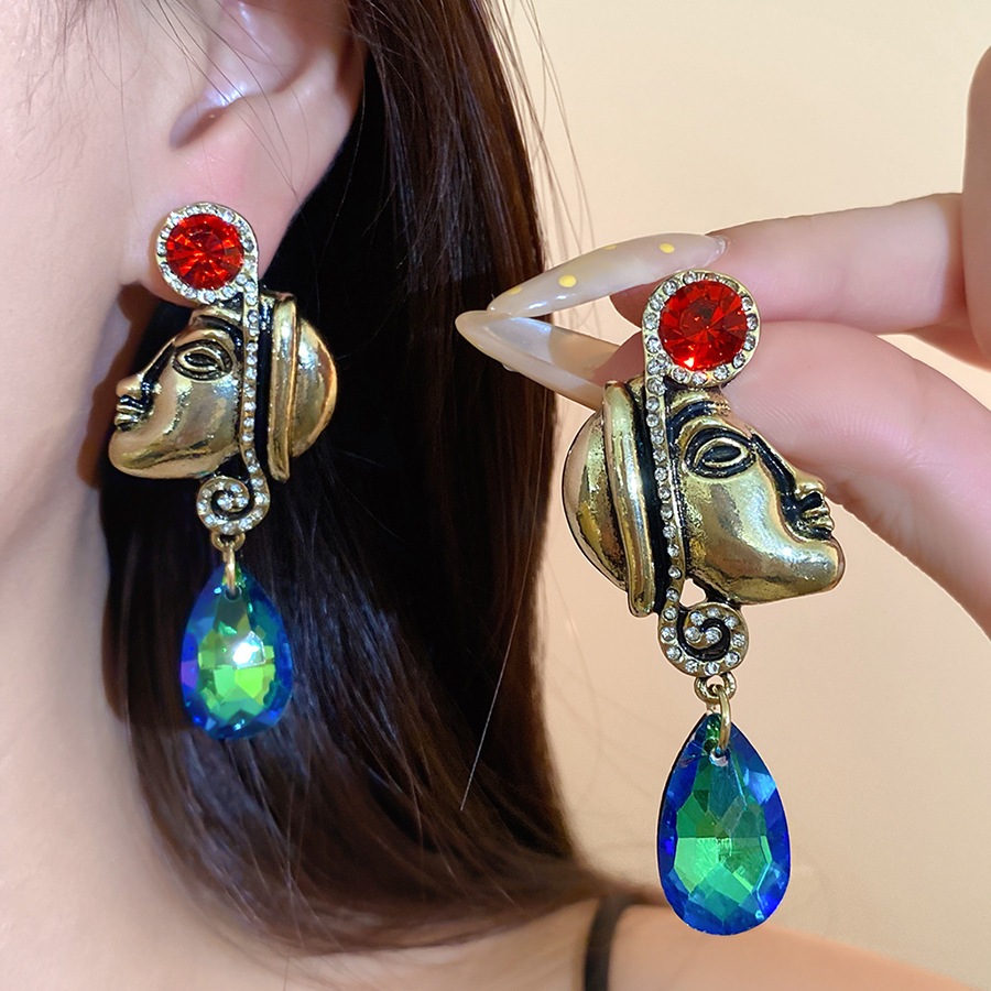 Boucles d'oreilles pendantes v - Y2K Ethnic Fashion avis et prix