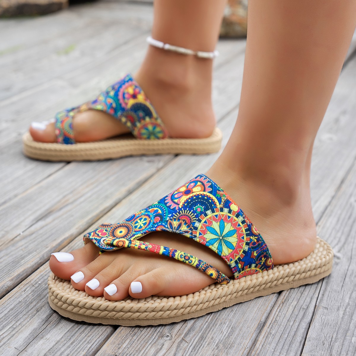 Sandales plates ouvertes pour  - Ethnic Modern Fashion avis et prix